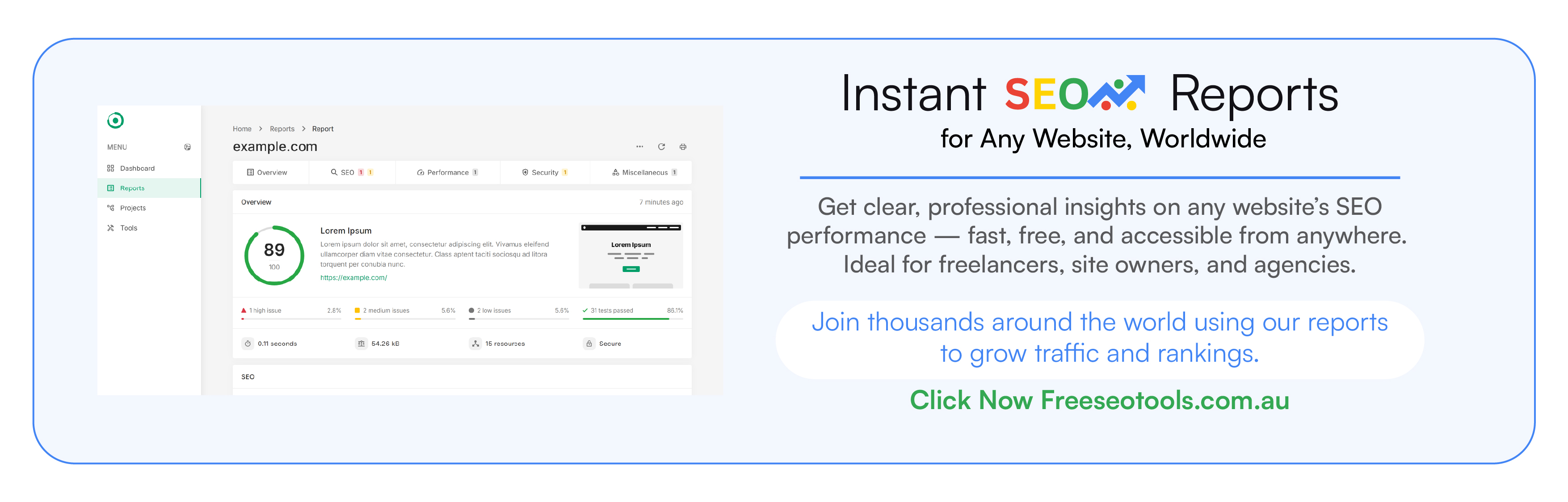 Access the best free SEO tools online. Instantly audit, analyze, and optimize any website with tools trusted globally.